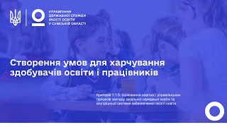 Створення умов для харчування здобувачів освіти і працівників