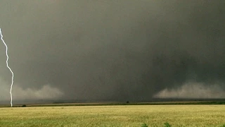 Elmer, OK Wedge Tornado & Lightning 16 May 2015