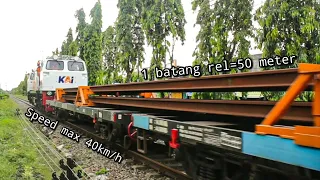 UJICOBA PERDANA ANGKUTAN REL KERETA CEPAT DARI CILACAP | RELNYA BESAR & PANJANG