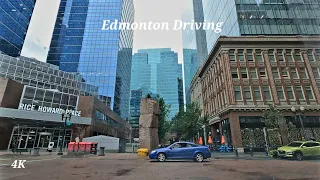 Morning Drive around Downtown Edmonton, Alberta, Canada - July 2023