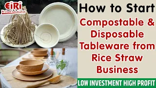 Compostable & Disposable Tableware from Rice Straw Business