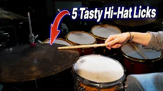 Spice Up Your Drum Groove! | 5 Tasty Hi Hat Licks (Drum Lesson)