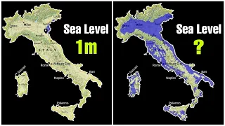 ITALY Flood Map/Elevation Map | Sea Level Rise (0 - 5000m)