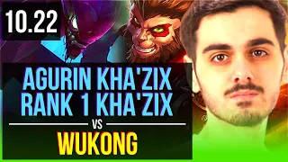 Agurin KHA'ZIX vs WUKONG (JUNGLE) | Rank 1 Kha'Zix, Rank 3, 12/2/8 | EUW Challenger | v10.22