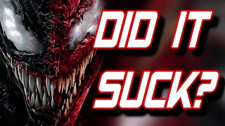 VENOM: LET THERE BE CARNAGE MOVIE REVIEW | DID IT SUCK? | Let's Talk Episode 54