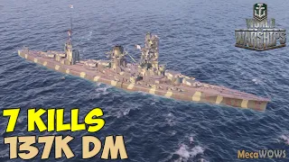 World of WarShips | Hyūga | 7 KILLS | 137K Damage - Replay Gameplay 4K 60 fps