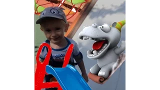 VLOG Детская горка играем на детской горке  Playground play children slide rocking horse