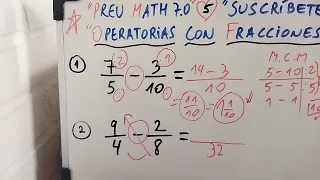 Operatorias con Fracciones 5 Sustracción de Fracciones con Distinto Denominador con Tu Profe Héctor.