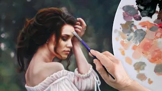 REALISTIC OIL PAINTING PORTRAIT :: sfumato / multiple layers technique demo by Isabelle Richard