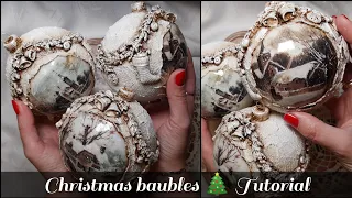 Christmas baubles 🎄❄️🎄 Decoupage tutorial