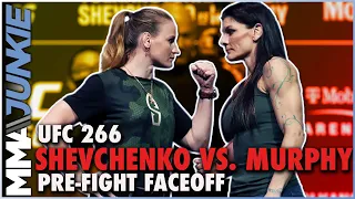 Valentina Shevchenko vs. Lauren Murphy pre-fight staredown | UFC 266