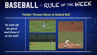 Fielder Throws Glove at Batted Ball