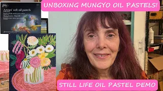 Unboxing Mungyo Gallery Oil Pastel | Still Life Demo #oilpastel #flowerpainting #arttutorial