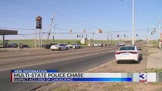 Suspect in multi-state police chase accused of carjacking