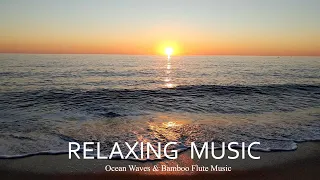 Relaxing Flute Music With Ocean Waves Sound | Meditation, Study, Stress Relief, Calming, Sleep Music