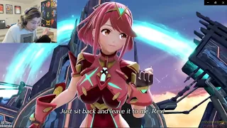 xQc Reacts to Super Smash Bros Ultimate Pyra & Mythra Reveal Trailer Nintendo Direct 2021