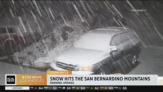 Cajon Pass: Rain, snow bring dangerous driving conditions