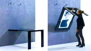 Secret Furniture - Space Saving Tables Hidden In Wall #2