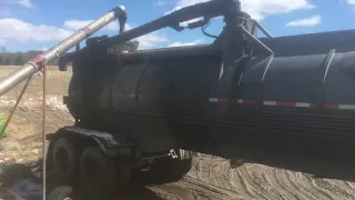 Loading a tank truck  with liquid cow manure
