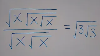 Nice Square Root Math Olympiad Simplification | Find the Value of X