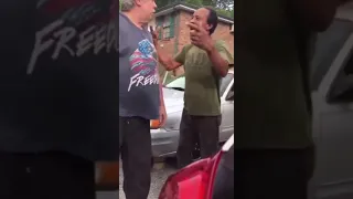 Old white guy gets knocked out by old black guy