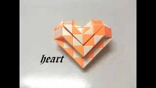 SLOW TUTORIAL - Rubik's Twist or Rubik's Snake 48 - Heart - 心