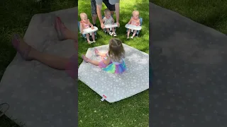 Triplets first picnic dad version 😂 really he had so much fun though too 😉