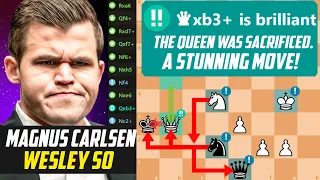 Magnus Carlsen *STUNNED* Wesley So with Brilliant Queen Sacrifice - Superbet Blitz Poland 2023