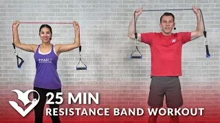 25 Min Full Body Resistance Band Workout for Women & Men - Elastic Exercise Band Workouts Training