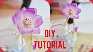 DIY Tutorial - Chinese Hair Accessories Water Lily Hair Stick Hair Pins 荷花簪
