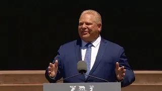 Full speech: Premier Doug Ford addresses crowd gathered outside Queen's Park