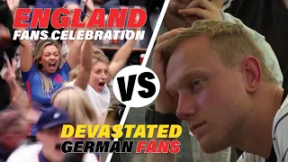 England fans celebration vs Devastated German fans