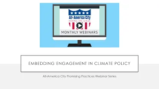 Promising Practices Webinar: Embedding Engagement in Climate Policy