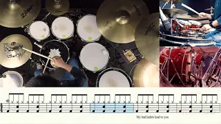 Bad Habits(동영상악보)-Ed Sheeran-유한선-일산드럼학원,화정드럼학원,드럼악보,드럼커버,Drum cover,drumsheetmusic,drumscore