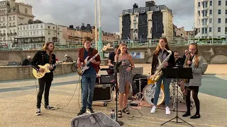 Great Big Band! "9 To 5" (Dolly Parton) Incredible cover by The Brighton Party Band Beach Busking!