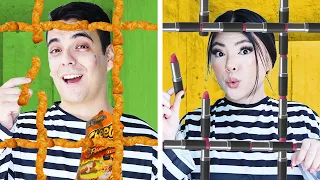 24 HOURS IN JAIL CHALLENGE | CRAZY HACKS AND FUNNY PRISON SITUATIONS BY CRAFTY HACKS PLUS