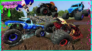 Monster Jam INSANE Racing, Freestyle and Crashes #8 | BeamNG Drive | Steel Titans