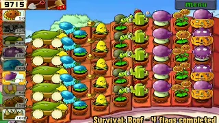 Plants vs Zombies : Survival Roof - 5 Flags Completed | Team Plants vs All Zombies Gameplay