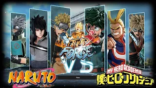 Jump Force Naruto vs Boku no Hero Academia (Naruto,Sasuke,Kakashi vs Deku,All Might,Bakugo)