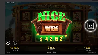 Rails and Riches: 10 Spins at $3. With a Big Win of $50!