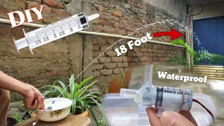 Homemade water pump | how to make water pump | Waterpump with syringe