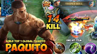 14 kills!! Paquito Combo Skills auto enemy One Hit Kills - Build Top 1 Global Paquito ~ MLBB