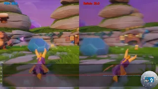 Spyro trilogy ps4 vs switch graphics y framerate test comparison