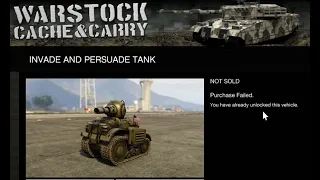 Can't Spawn and buy RC Tank BUG - GTA V Online Bug Issue