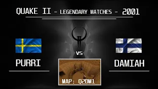 QUAKE 2 | PURRI vs Damiah | 2001 | friendly match on q2dm1 (The Edge)