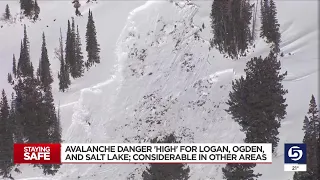 Avalanche danger 'high' for Logan, Ogden and Salt Lake; considerable in other areas