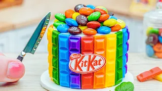 Amazing Rainbow KITKAT Cake | Satisfying Miniature KitKat Chocolate Cake Decorating | Miniature Cake