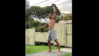 Day 247 FitPro Hawaii Workout - 28 kg. Thrustersnatch x 25 - January 16, 2021, 5:50 pm