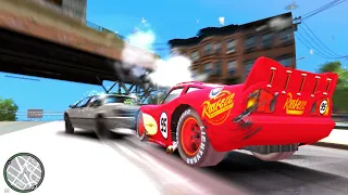 GTA 4 Crazy Lightning McQueen ( Radiator Springs ) Car Crashes Compilation Ep. 13