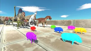 Race to eat Neon Alien Pigs - Animal Revolt Battle Simulator